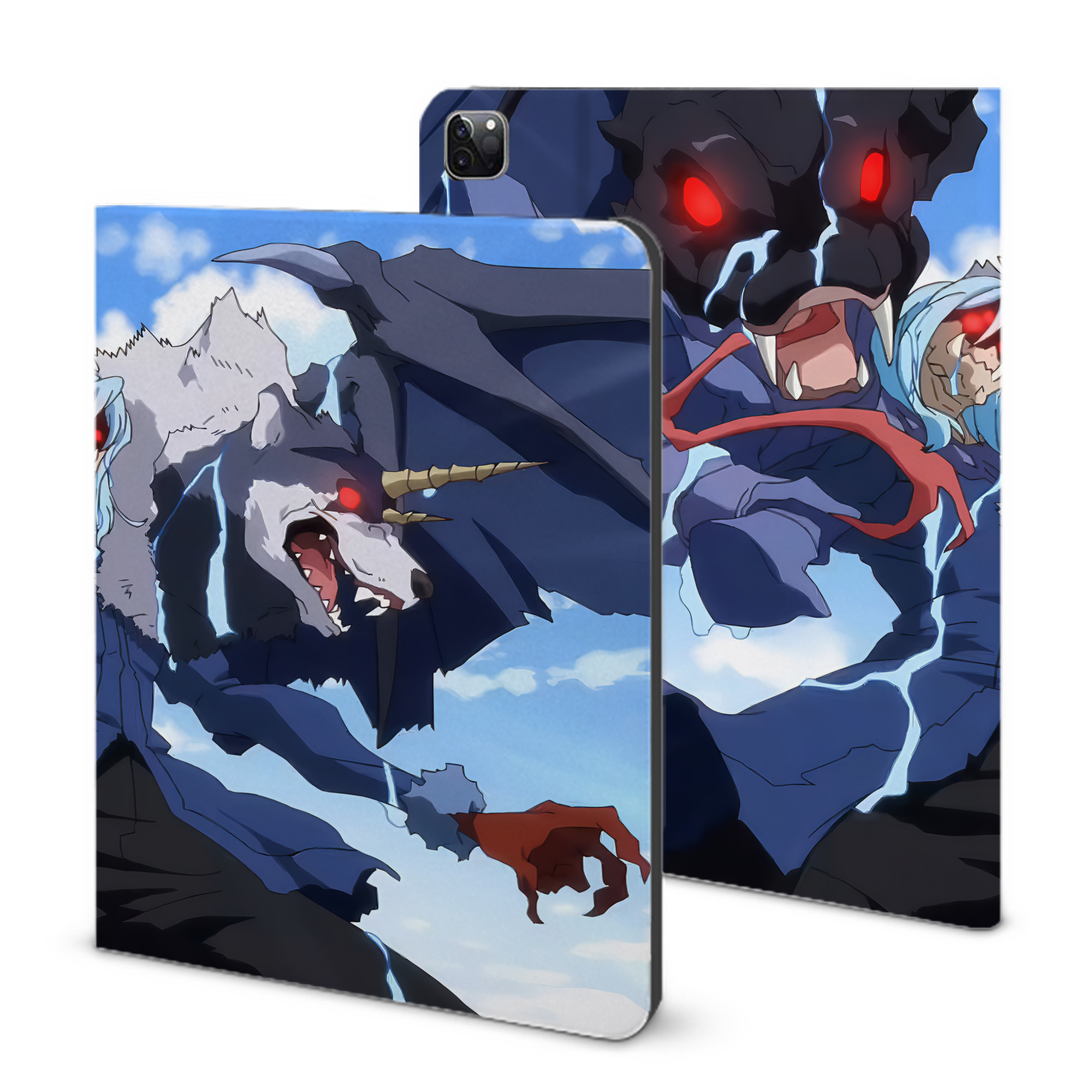 （画像用） 転スラ Regarding Reincarnated to Slime IPad ケース ブック型 PUレザー TPU 耐衝撃 軽量 薄型 ペン収納なし 全面保護 IPad 各モデル対応